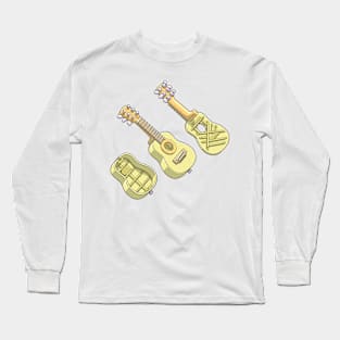 Luthier Guitar Structure Illustration Long Sleeve T-Shirt